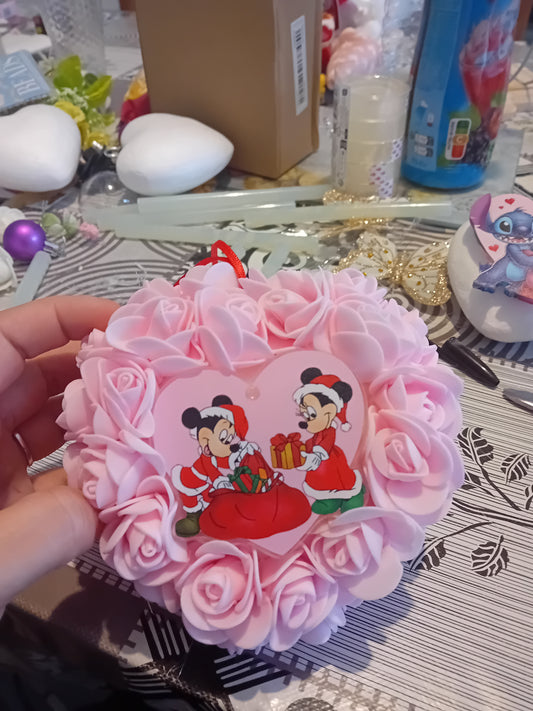 COEUR FLEURI MICKEY MINNIE